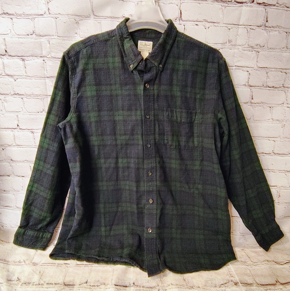 L.L. Bean Scottish Plaid Maine Slightly Fitted XL Flannel Button Cotton Shirt Ca